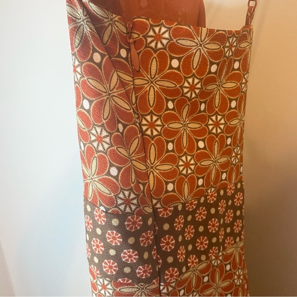 LOFT Rust BOHO Patterned Midi Dress Size 8 (NWT) - Picture 7 of 11